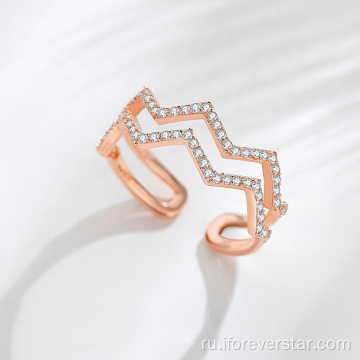 Rose Gold Fine Ювелирные Изделия 925 Серебряные Циркон Кольца